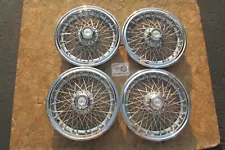 1977-96 CHEVY CAPRICE 15" WIRE SPOKE WHEEL COVERS, HUBCAPS, SET OF 4 ~STEEL BAND