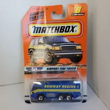 1999 Matchbox #8 Airport Fire Truck Blue Air Traffic Series