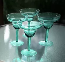 Margarita Glasses Acrylic Mixed Jumbo Pool Beach Tall 8 Glasses Aqua Clear Green