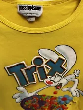 Vintage Trix Are For Kids Cereal Food Promo Yellow T-Shirt Adult Size (XL)