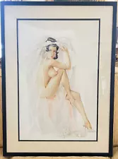 MAGNIFICENT UNIQUE ALBERTO VARGAS WATERCOLOR ON BOARD PAINTING 'MUST SEE '