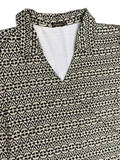 J McLaughlin Crossover Front Size XL Black print on Beige EXCELLENT CONDITION!