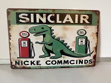 Sinclair Dino Supreme Oil Sign - Vintage Style - Metal - Gas & Oil