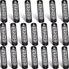 20 Pack LED Emergency Strobe Lights 6 LED Amber White Surface Mount Flashing