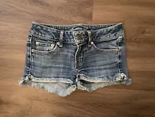 American Eagle Denim Jean Shorts Stretch Size 0. 1.5” Inseam Favorite Boyfriend