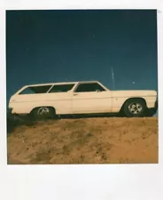 VINTAGE POLAROID PHOTO 1964 CHEVY CHEVELLE CHEVROLET CAR STATION WAGON AMERICANA