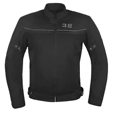 3S MESH MOTORCYCLE JACKET MOTORBIKE BIKER RIDING RACING CE ARMOR MEN - BLACK