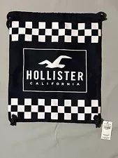 NWT Hollister California Drawstring Bag Navy Blue White Unisex