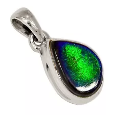 Natural Genueine Canadian Ammolite 925 Silver Pendant Jewelry ALLP-25400