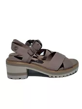 Timberland womens  marsh heels sandals 10M  backstrap Shoes Color ecru nubuck