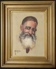 Vintage Original Oil Painting by Kazarian Middle Eastern Man Portrait Armenian