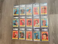 15 1958 Topps Baseball Card All Star CGC Lot Hank Aaron Stan Musial Willie Mays