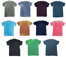 Multicolor Acid Wash T-shirts Adult S - 3XL Short Sleeve 60/40 Cotton/Polyester