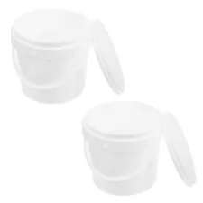 2 Pcs Food Grade Buckets with Lid Paint Empty Cans Storage White Child