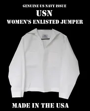 US NAVY WOMEN'S SAILOR UNIFORM TOP JUMPER WHITE MIDDY USN S M L XL CRACKER JACK