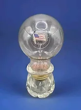 1930’s AEROLUX American Flag Light Bulb Works Stamped With Glass Holder USA