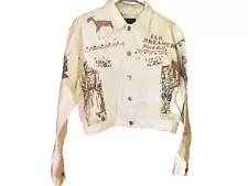 New ListingRalph Lauren Vintage Country Great Plains Indian Custer Off White Jean Jacket L