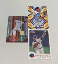 Tom Glavine Mets Mirror Red Bat & Jersey /250- Fleer/ Topps Fire (3) Card Lot!