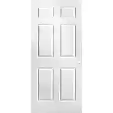 36 in. x 80 in. 6 Panel Primed Textured Hollow Core Composite Interior Door Slab