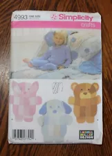 Simplicity 4993 Sewing Pattern Rag Quilt Dog Cat Bear Patchwork Blanket UNCUT