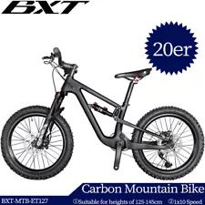 Full Suspension Carbon Mountain Bike Travel 80mm 20er Carbon MTB Child Bicycle