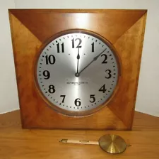 Antique Self Winding Clock Co New York Self Winding Wall Clock