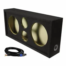 Q Power Car Audio Empty Chuchero Box w/ Dual 8" Speaker & 3-3/4″ Tweeter Holes