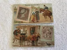 2 Different DUKE’S CIGARETTES VINTAGE POSTAGE STAMPS TOBACCO CARDS