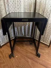 Vintage Tiffany Stand Co. Typewriter Drop Leaf Table Black