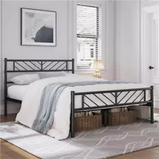 Twin/Full/Queen Metal Bed frames Platform Bed with Arrow Headboard and Footboard