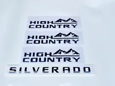 Silverado High Country Emblem Badge Kit Gloss Black