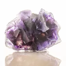 2.5" Sharp Cubic BLUE FLUORITE Crystal +PURPLE PHANTOMS Inner Mongolia for sale