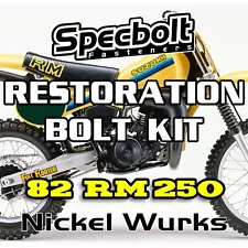 1982 RM250 Restoration & Engine Bolt Kit For SUZUKI RM 250 Specbolt NICKLE WURKS