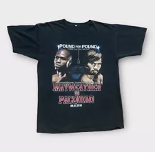 2015 Floyd Mayweather vs Manny Pacquiao Boxing T-Shirt Adult Size Large Black