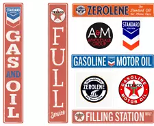 36" Gas & Oil Advertising Metal Street Signs - Texaco Zerolene Standard Station