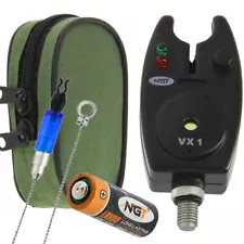 Bite Alarm and Indicator NGT VX1 for Carp Fishing Waterproof Black Alarm Battery