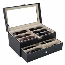 Hot Sale 12Piece Slot PU Display Storage Case Box Organizer for Sunglasses