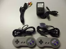 Super Nintendo SNES Controllers AV Cable Power Adapter Bundle For Super Super Ni