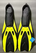 New Reanson Adult Black/Yellow Swimming Scuba Diving Fins-Size M 6.5-8 or 40-42