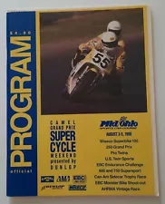 Vintage 1990 Program Mid Ohio Camel Superbike Honda Ducati Russell Renfrow James