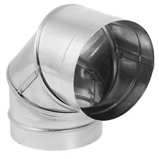 DuraVent Stainless Steel Single Wall 90 Degree Elbow Stove Pipe, 6 In (Used)