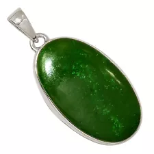 Natural Nephrite Jade 925 Sterling Silver Pendant Jewelry ALLP-25162