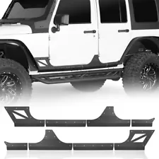 Fit 2007-2018 Jeep Wrangler JK 4-Door Body Side Armor Cladding Skid Plate Guards (For: Jeep Wrangler)