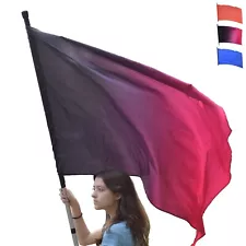 Color Guard Flags with Pole- Lightweight Spinning Flags for Performances 3 color