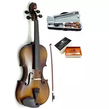 Solid Wood Violin 1/10 Size Violin with Rosin Lightweight Case + Bow