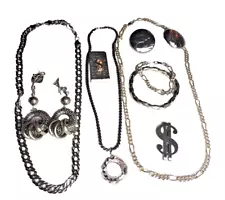 9pcs Hip Hop Rap Dollar Sign Necklace Money Clip Jewelry Lot Halloween Dress Up