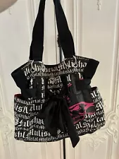 Vintage y2k Metal Mulisha purse bag juicy pink bow black white 90s paris