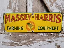 VINTAGE MASSEY HARRIS PORCELAIN SIGN OLD FARM FARMING EQUIPMENT TRACTOR SALES