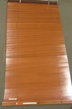 Cognac Wood Pull Down Window Blinds 33" x 51" & 37" x 72" - 4 Total Blinds