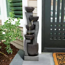 5-tier Modern Outdoor Water Fountains Home Garden Decor Indoor Office Waterfall